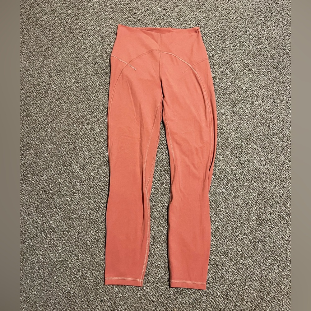 Lululemon Athletica Pink and Orange Form-Fitting Leggings